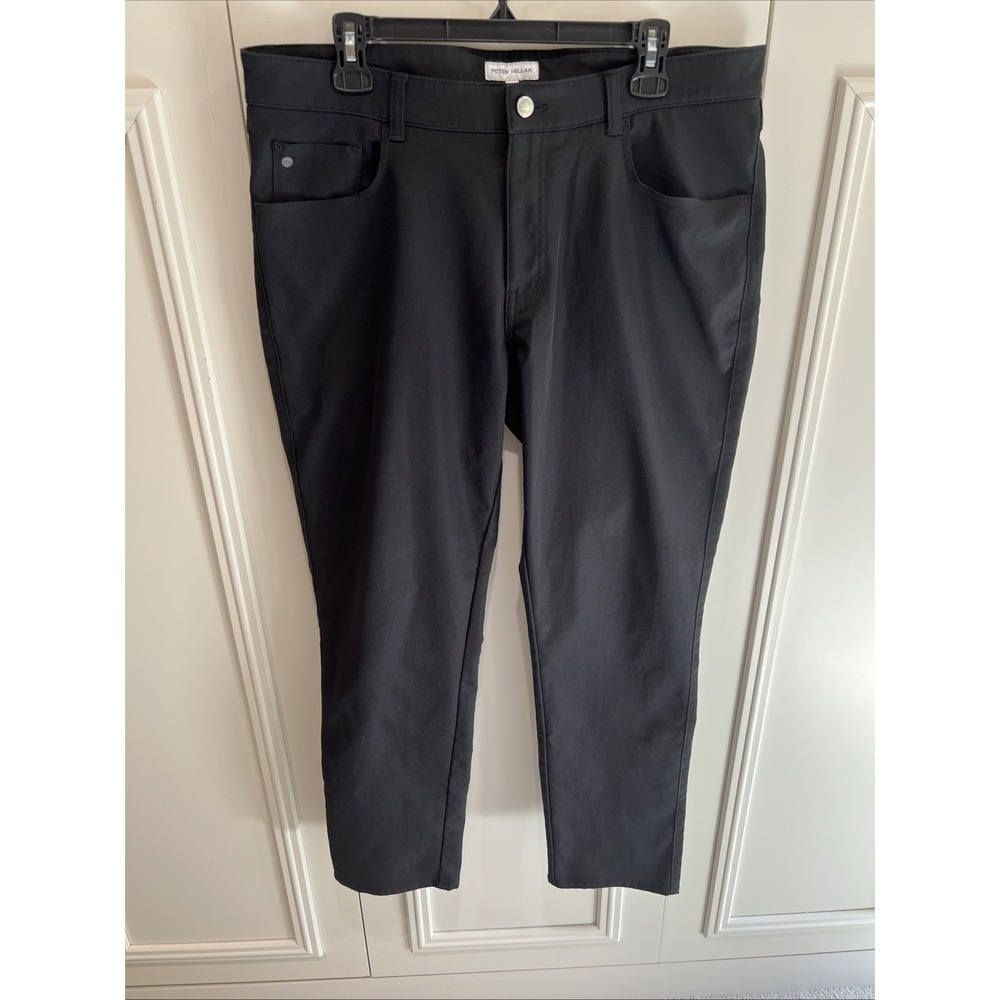 Peter Millar Men's EB66 Classic Fit Black Chino Pants Size 36x30 Five Pocket
